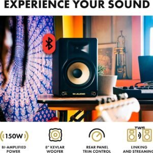 M-Audio Forty Eighty 8" 150W Studio Monitor Speaker for Production and Mixing with Precision DSP Crossover, EQ, Control App and Bluetooth