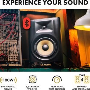 M-Audio Forty Sixty 6.5" 100W Studio Monitor Speaker for Production and Mixing with Precision DSP Crossover, EQ, Control App and Bluetooth