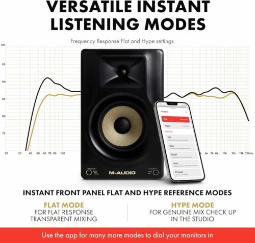 M-Audio Forty Sixty 6.5" 100W Studio Monitor Speaker for Production and Mixing with Precision DSP Crossover, EQ, Control App and Bluetooth