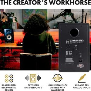 M-Audio Forty Sixty 6.5" 100W Studio Monitor Speaker for Production and Mixing with Precision DSP Crossover, EQ, Control App and Bluetooth