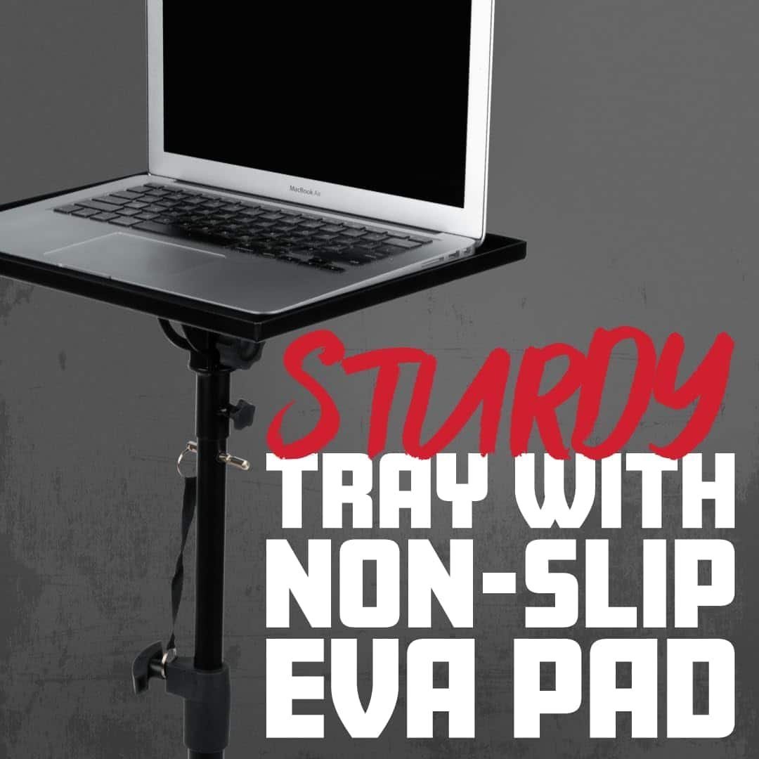 689246f60cb451e0535df1eed01d526c8c06f96f6abe7bd8627cf.jpg Gator Frameworks - GFWLAPTOP1500 Adjustable Laptop or Projector Stand