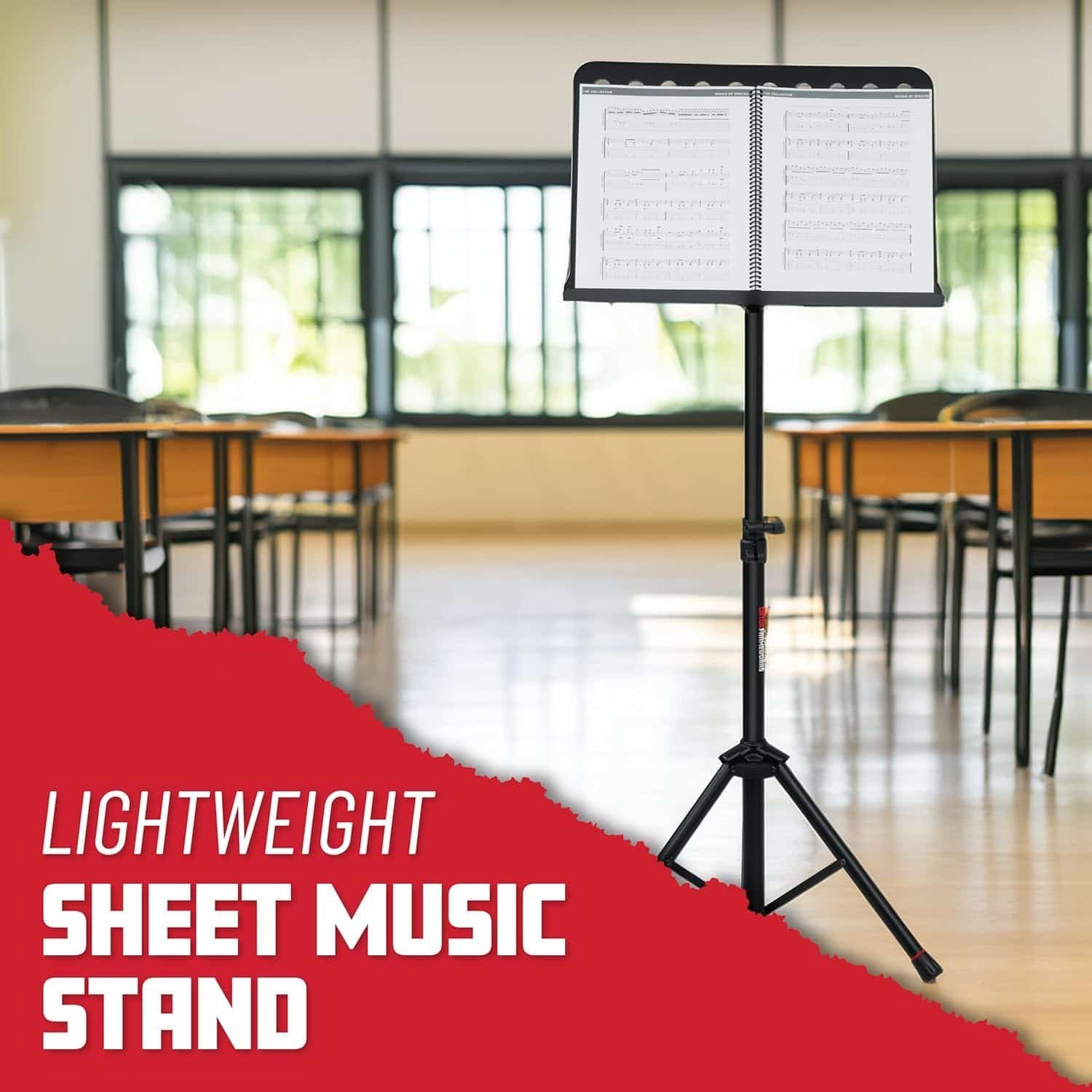 6892470b0ecbd33701b14403ffac3264f37976b1eb5516583b24c.jpg Gator Frameworks GFW-MUS-0500 Lightweight Sheet Music Stand
