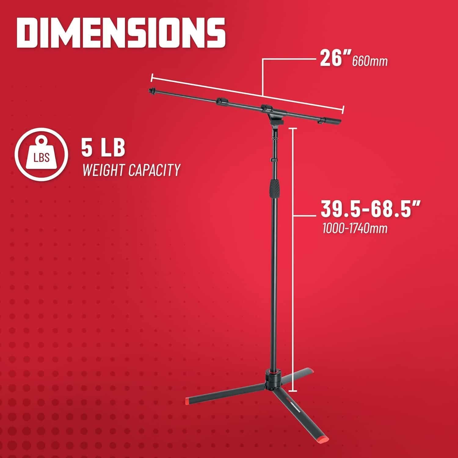 Gator Cases GFW-ID-MIC Frameworks ID Series Tripod Microphone Stand with Boom Arm