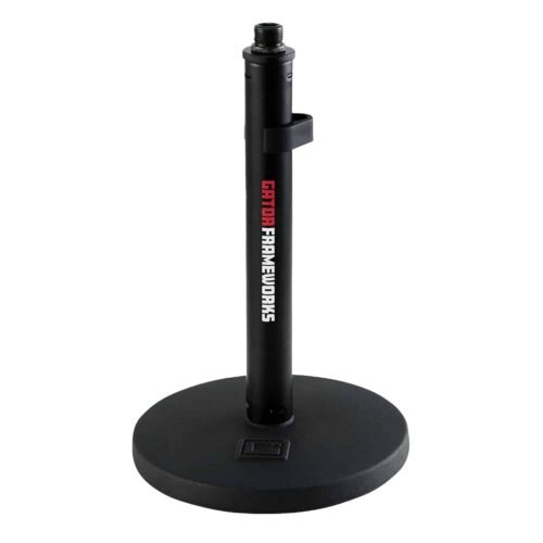 689247fbe5b9544a277c0141ac8a2e727af34164a618d653de86e-1.jpg Gator Frameworks GFW-MIC-0600 Weighted Round Based Short Desktop Mic Stand