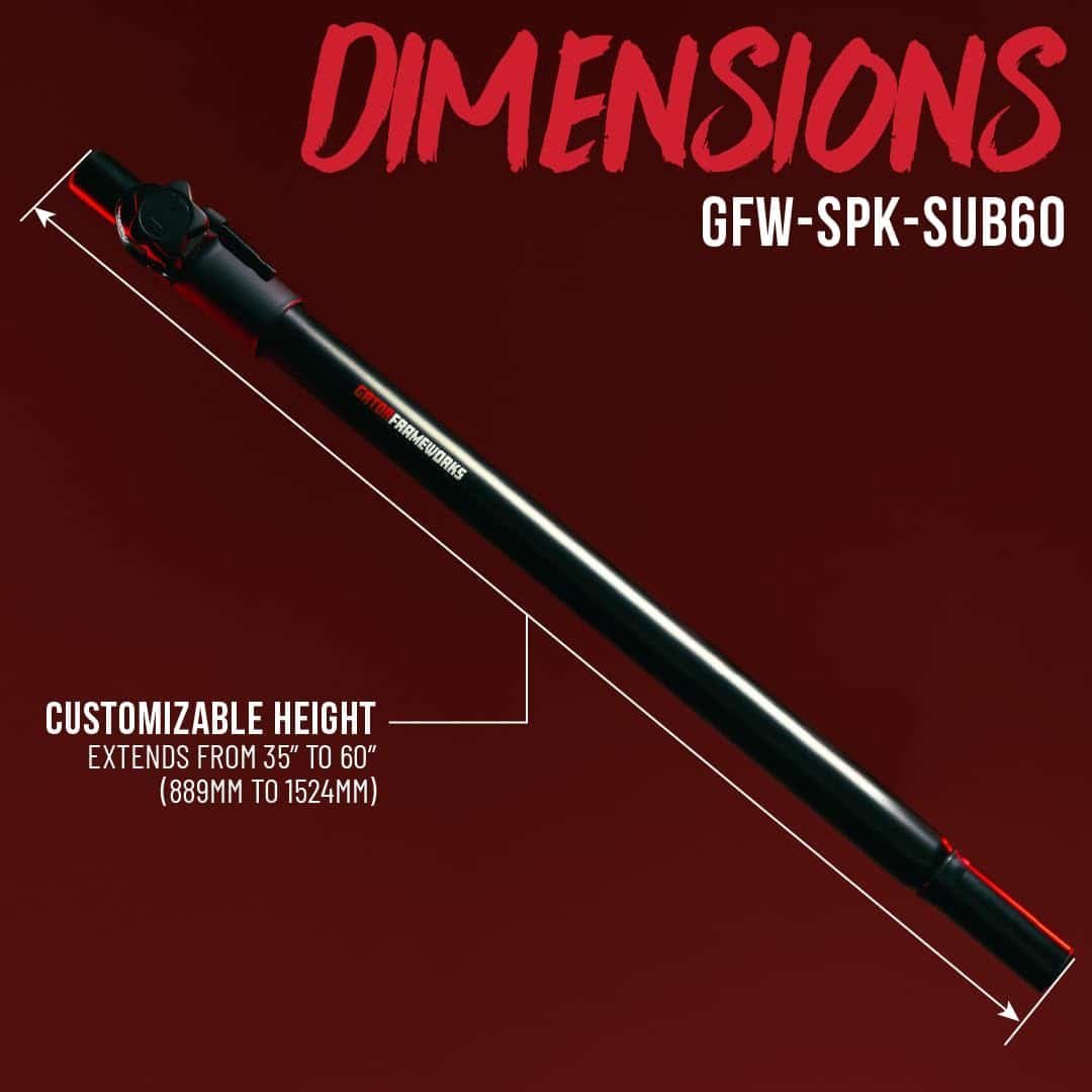 68924882e93055c84097e8290618d25b0533827092a51c613528b.jpg Gator GFW-SPK-SUB60 Speaker Stand (Black)