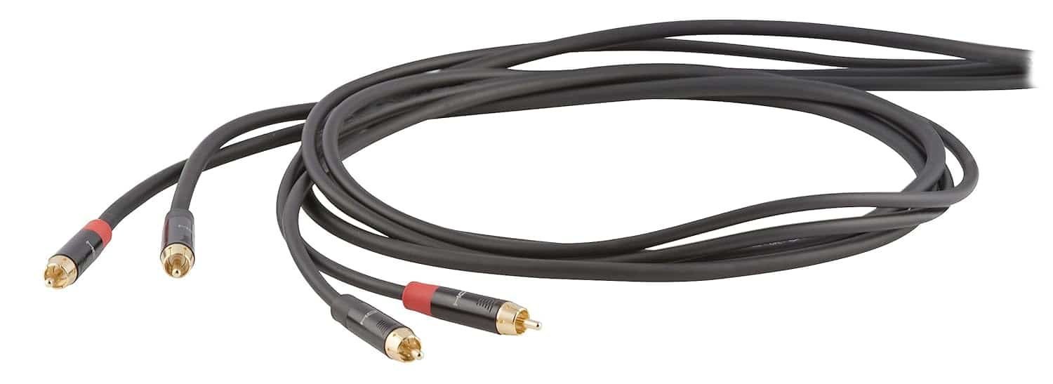 PROEL DHS505LU3 DH.Audio Cable 2 RCA-2RCA BK 3M,Black