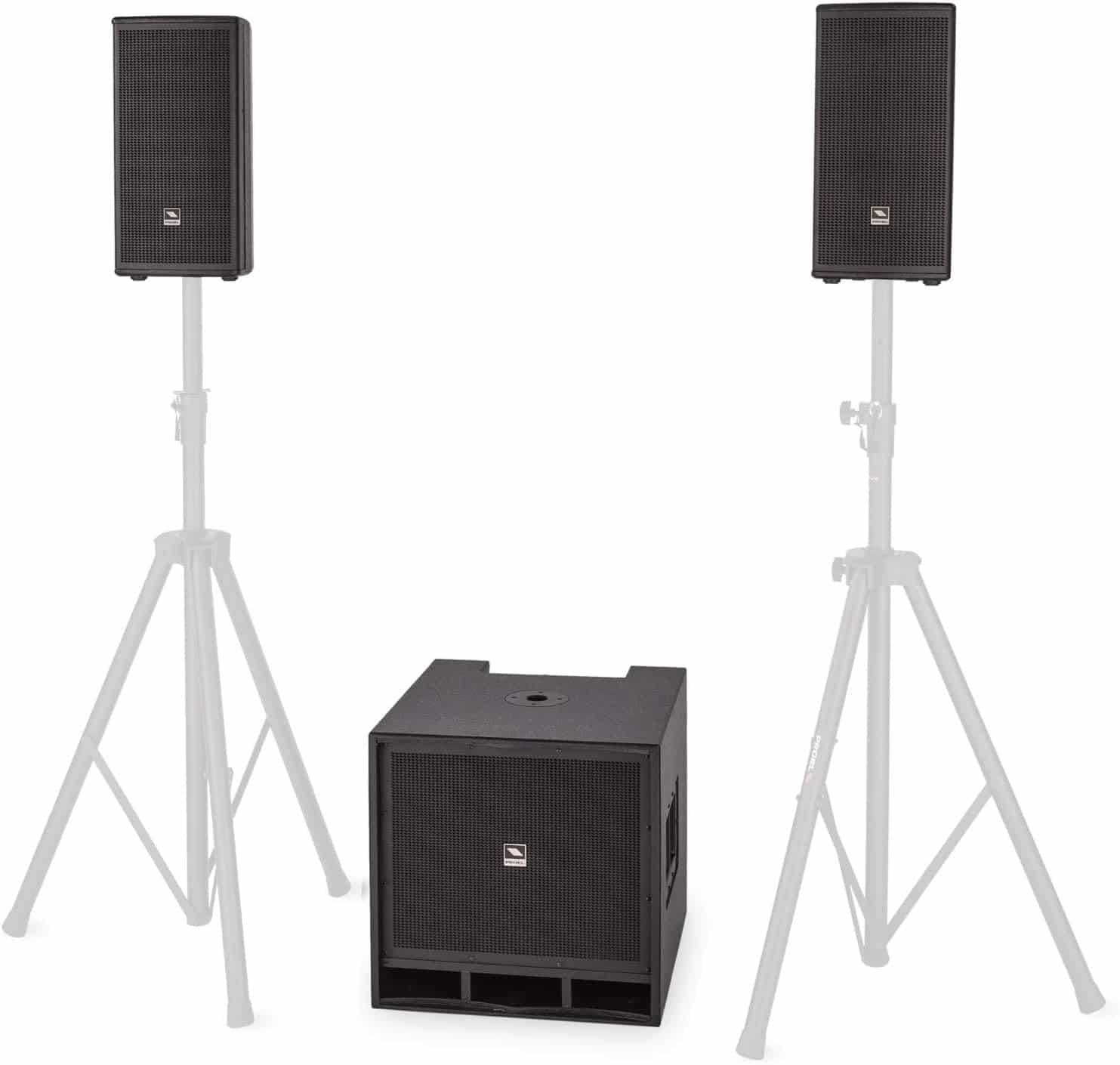 PROEL LT812A 3-Way Active PA System with 2 Satellites + 800W Subwoofer (1600W Peak)