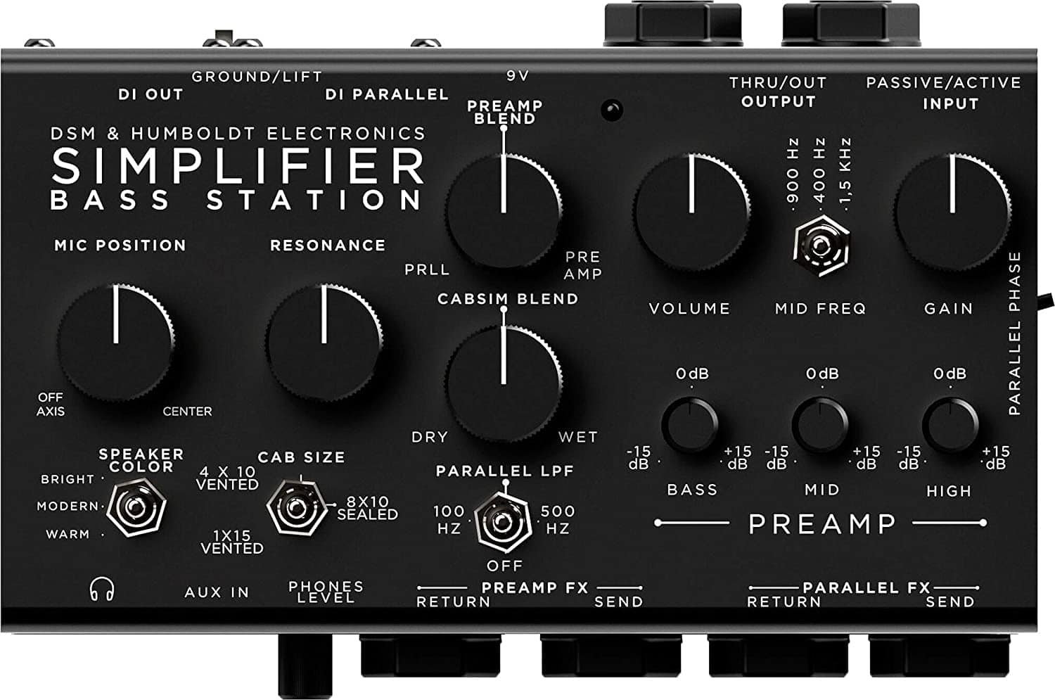DSM & Humboldt Bass Station Preamp ? 3 Band EQ (Black)