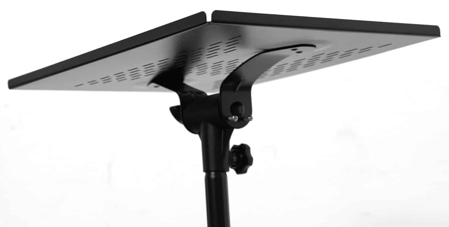 689461f3f0bb6689b514509cc1bef997bf37ec270d5a67fc0621b.jpg Bespeco Lps100 Laptop And Projector Stand, Black Floor Stand