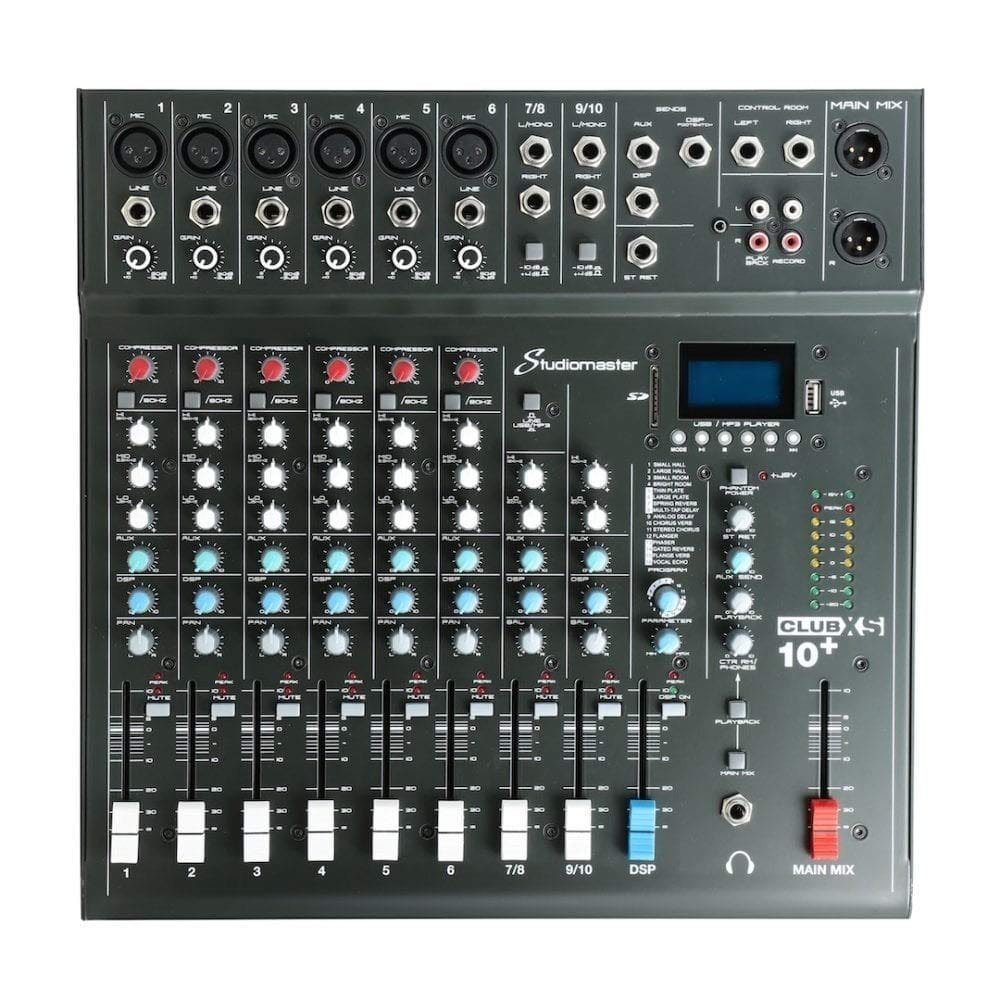 Studiomaster Club XS10+ 10-Channel Bluetooth Analog Mixer