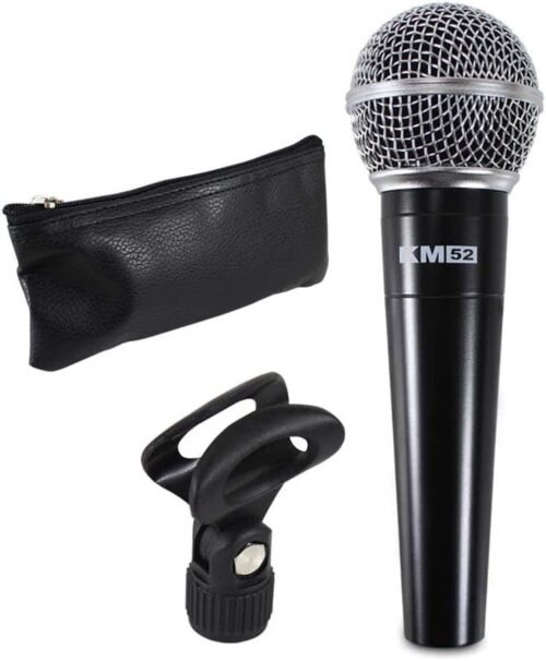 Studiomaster KM52 Wired Balanced Microphone 5m Cable Stand Clip Protective Case