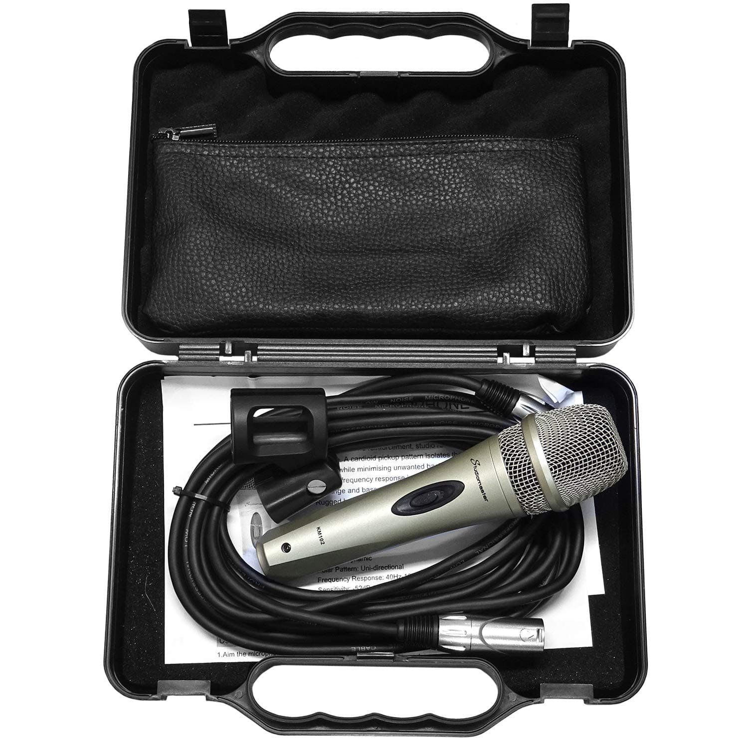 6894689776a9578a56e9a8f20632e7811aed62640c0cca5b2251b.jpg STUDIOMASTER (UK ORIGINAL) KM102 MICROPHONE with Case holder 5meter cable