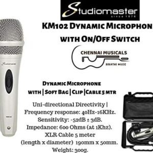 689468993263f482249df04d22984c492a4b846a9059b88c7e5c2.jpg STUDIOMASTER (UK ORIGINAL) KM102 MICROPHONE with Case holder 5meter cable