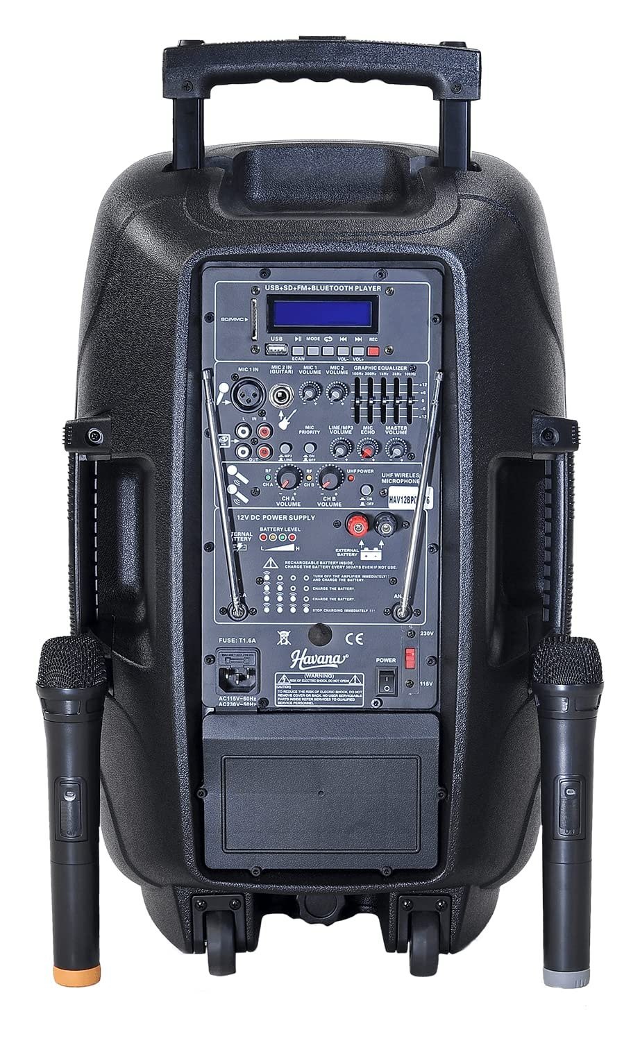 68947be14671fba7378fa0d52aa1b956b06c8374cb50d3d8edfb0.jpg Havana 12PB02A Portable PA System - Black