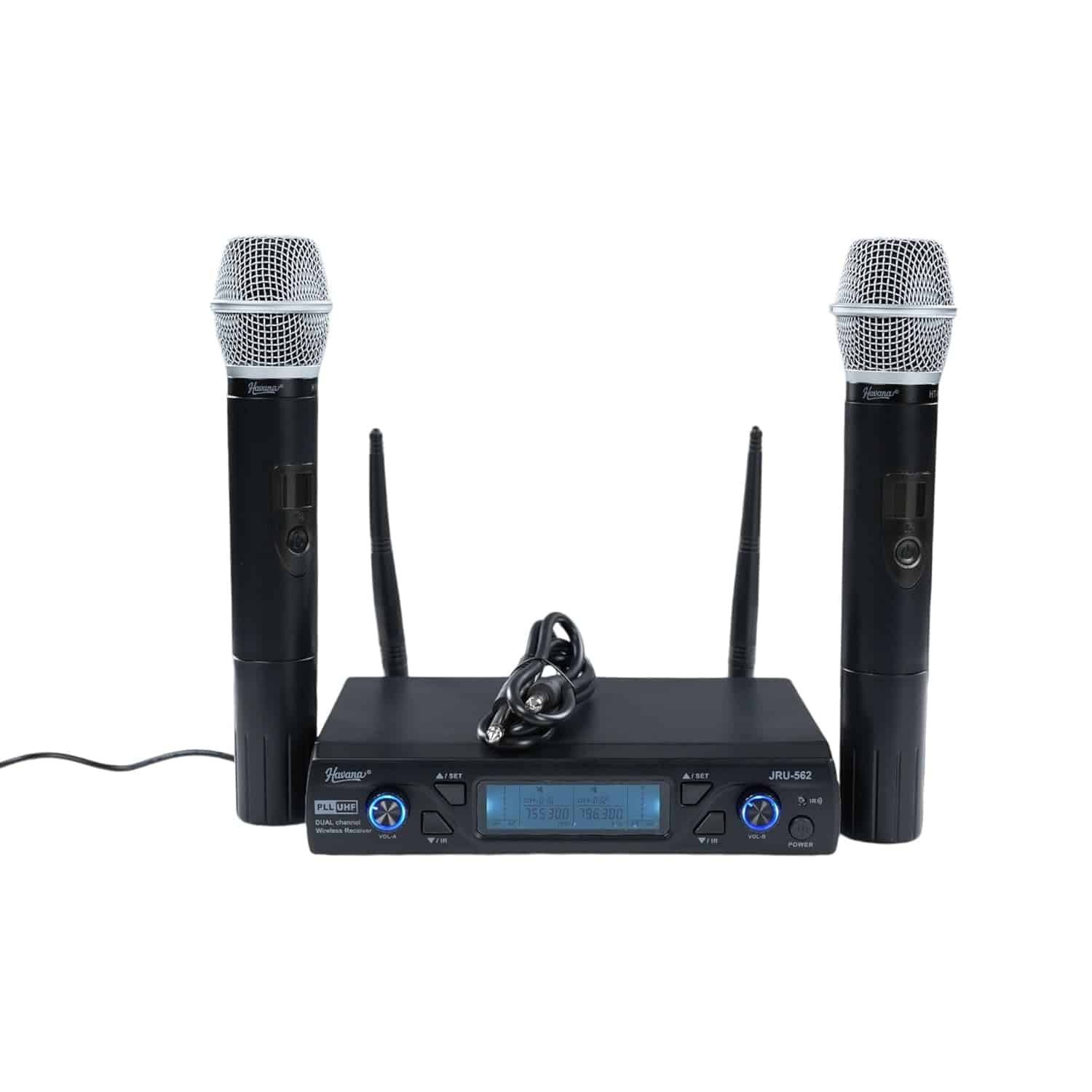 Havana JRU-562 UHF Dual Channel Wireless Receiver & HT-51C Handheld Wireless Microphone System