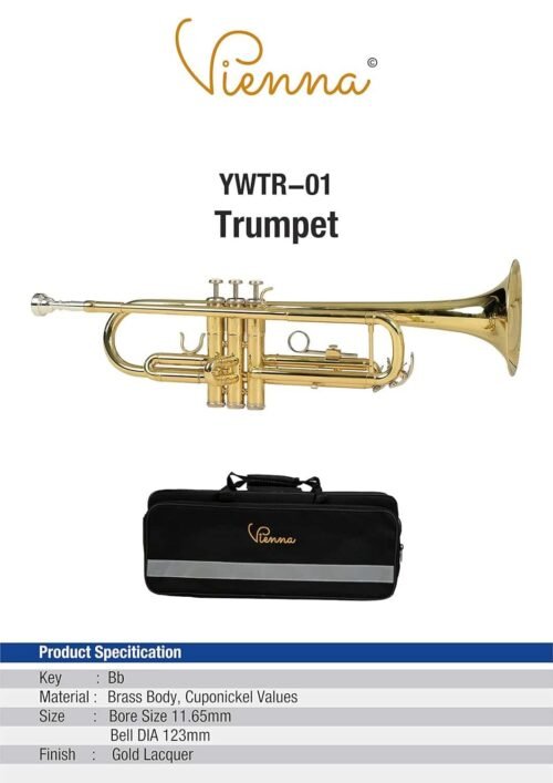 68947bfbd386f233629a8d6708731113bcb7a1b43f304d5a75955-2.jpg Vienna YWTR-01 Trumpet Bb Scale Gold Lacquer Sold By ChennaiMusicals