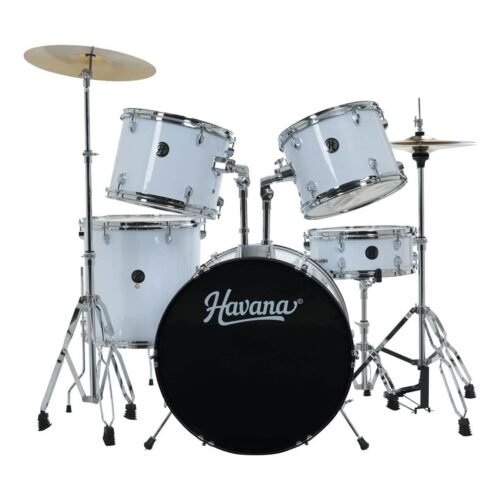 Havana HV 522WH Acoustic Drum (full kit) 5PCs set including Hardware White