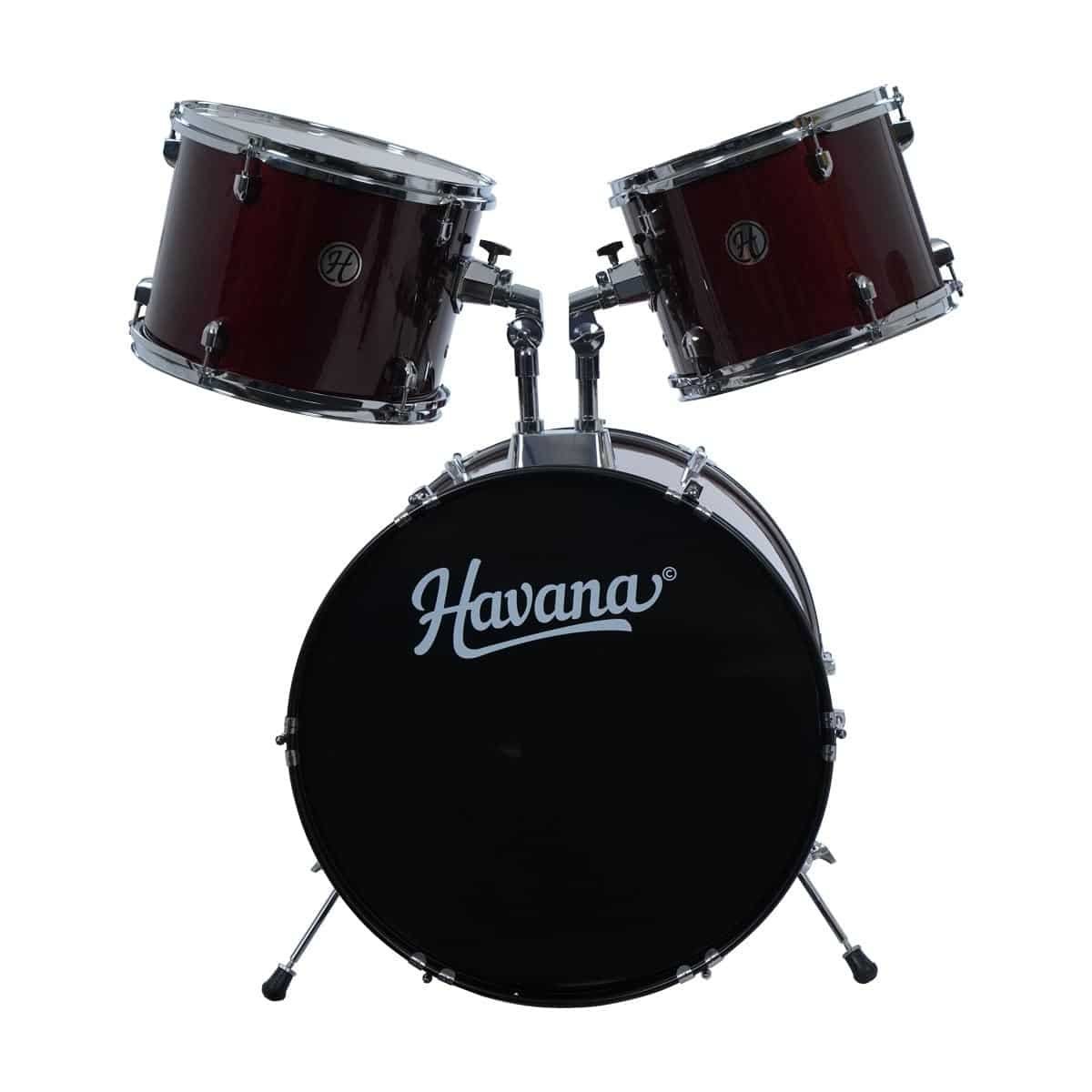 Havana 104-5WR 5-Piece Junior Acoustic Drum Kit With Hardware- Wine Red
