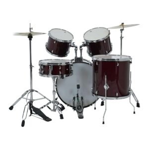 68947e201445359f516a83337fa93b8ae949071b6bc8e49898e26.jpg Havana 104-5WR 5-Piece Junior Acoustic Drum Kit With Hardware- Wine Red