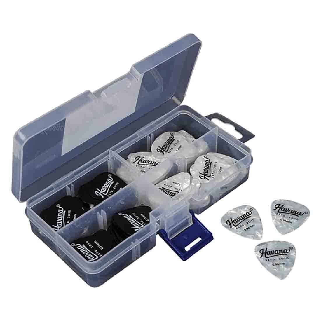 68947e79628baa7b3de4862c5d66b9b1cf4adb0b85ab016100a0c.jpg HAVANA Pick Box with Celluloid Teardrop Picks (100PCs)