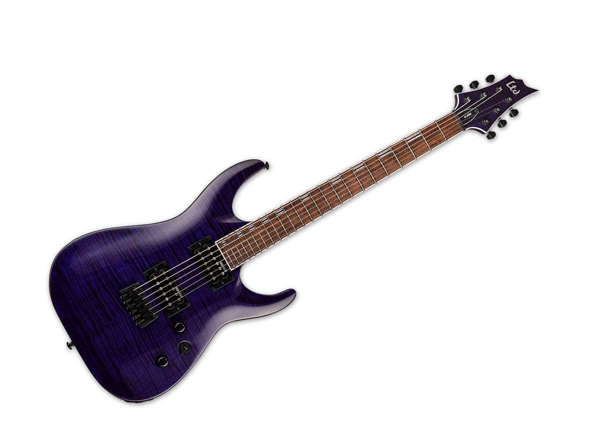ESP 6 String LTD H-200FM Electric Guitar See Thru Purple H-200FM STP