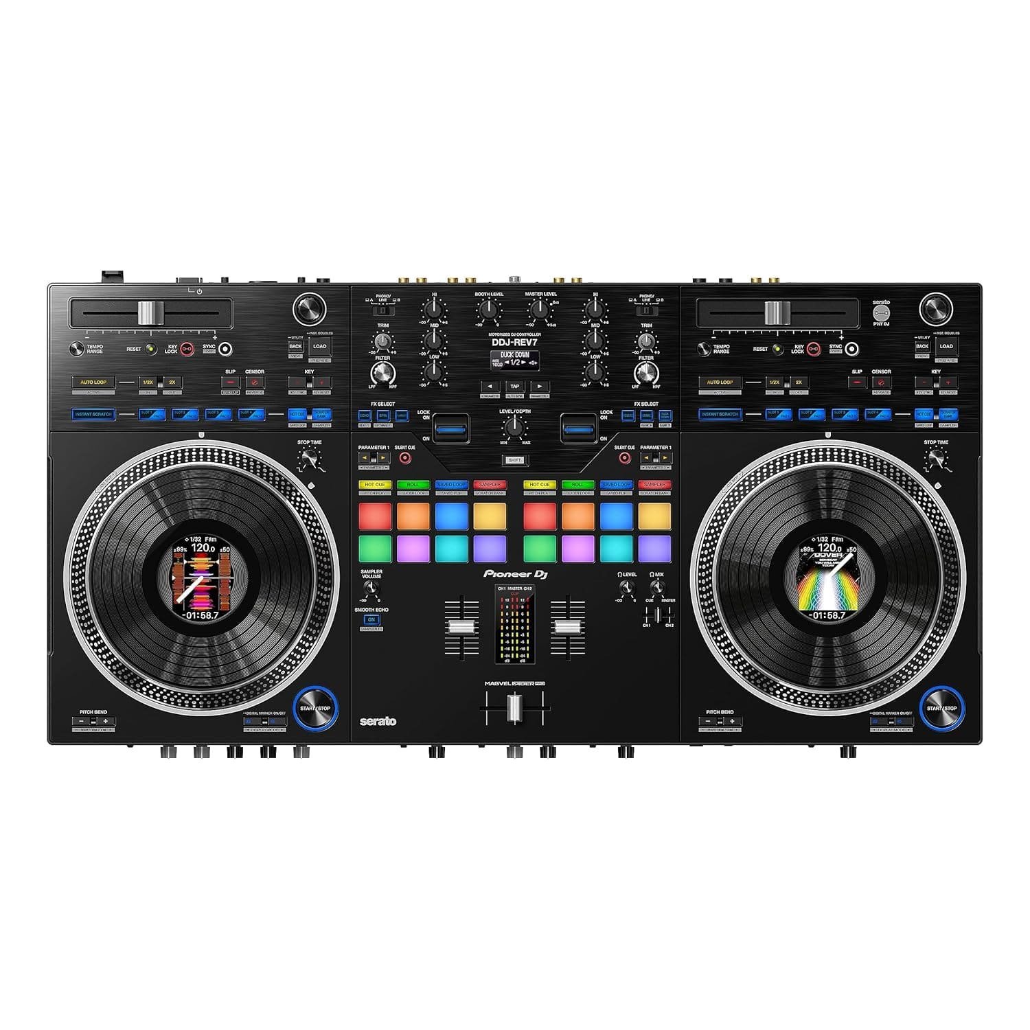 Pioneer DDJ-REV7 Scratch-Style 2-Channel Professional DJ Controller for Serato DJ Pro (Black)