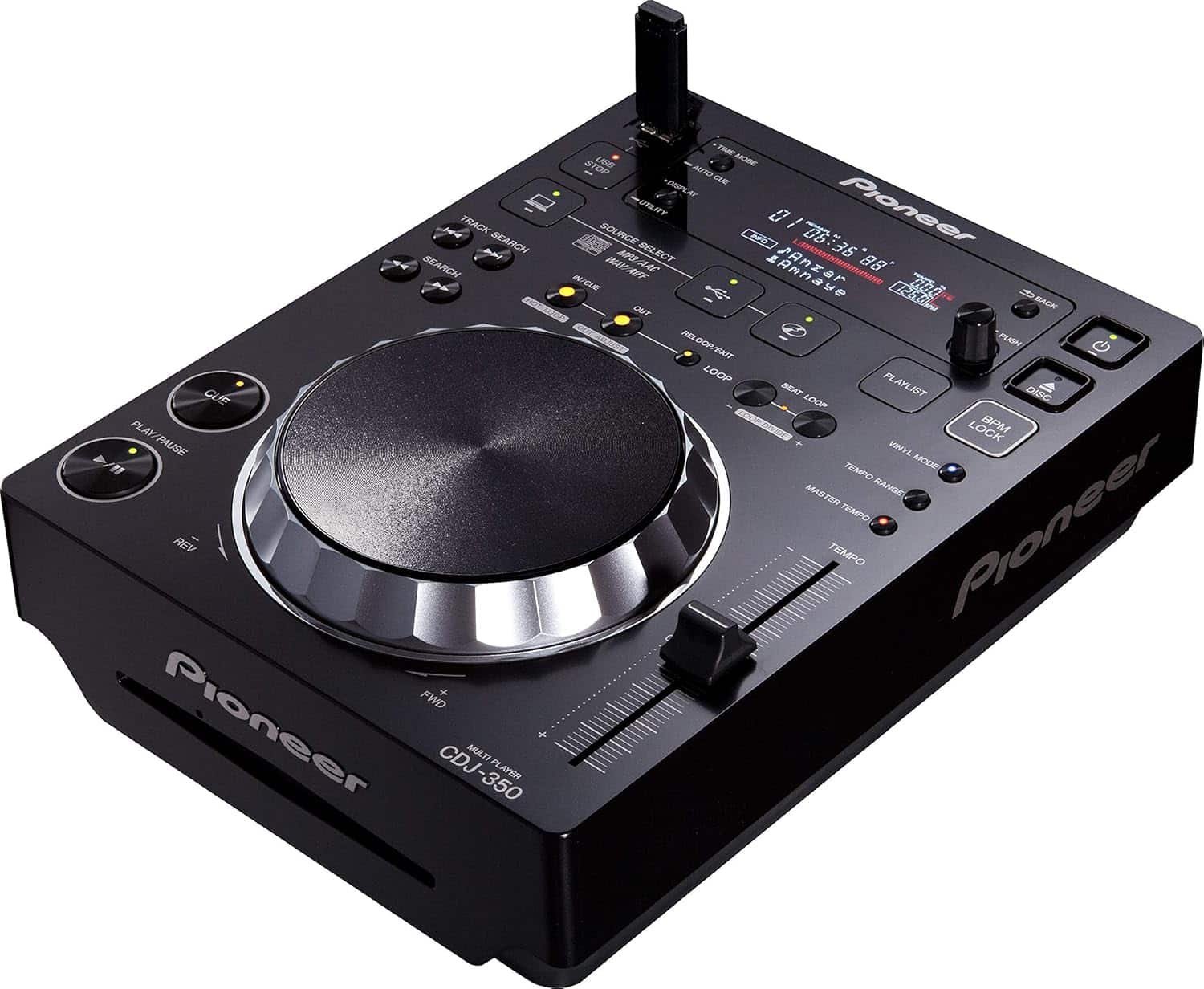 Pioneer CDJ-350 Compact DJ Multi Player With Disc Drive - Black