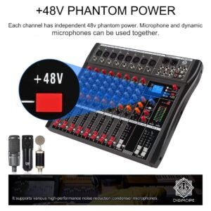 Digimore D 260 Professional 8 Channel Audio Mixer with USB & BT