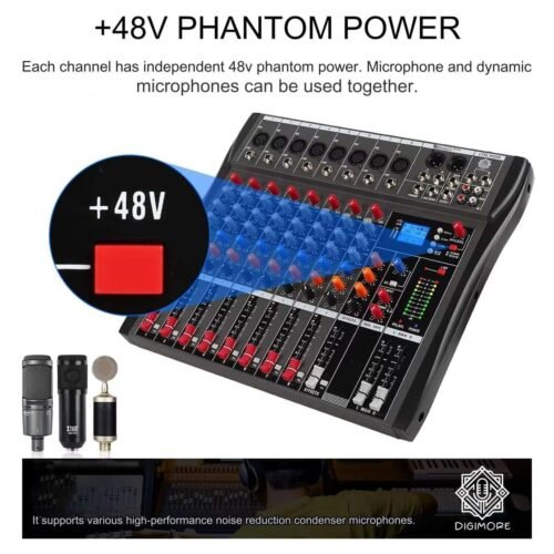 Digimore D 260 Professional 8 Channel Audio Mixer with USB & BT