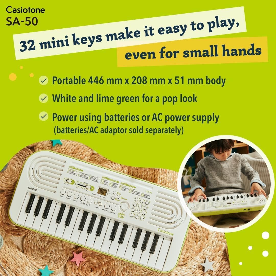 71BZE64aG-L._SL1080_.jpg Casio SA-50 Casiotone Mini Keyboard Black