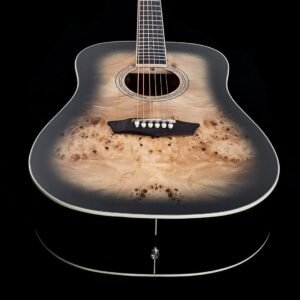 Washburn Deep Forest Burl 6 String Acoustic Guitar, Right, Black Fade (DFBDB)
