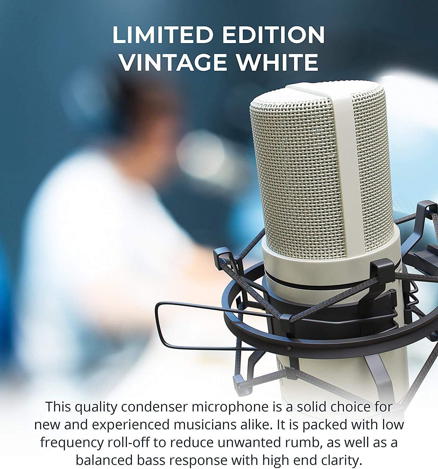 MXL 770 Condenser Microphone Complete Bundle With Integrated Pop Filter/Shockmount Kit and XLR Cable