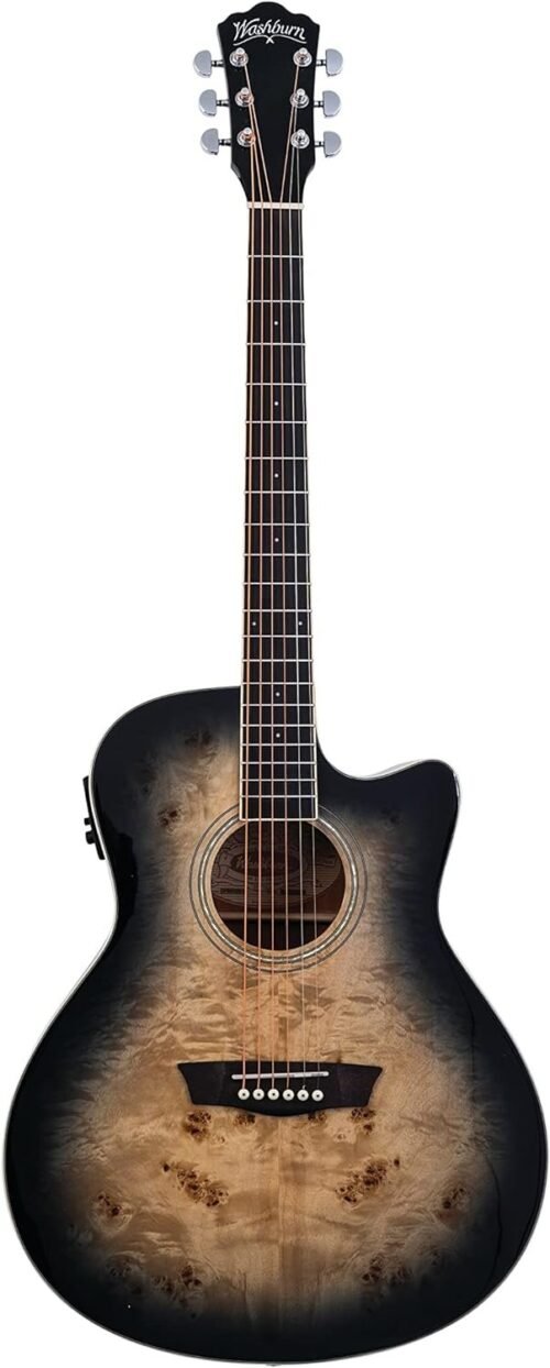 71MyHR6woL._AC_SL1500_.jpg Washburn Deep Forest Burl 6 String Acoustic-Electric Guitar, Right, Black Fade (DFBACEB)