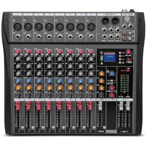 71Q3OUCVluL._SL1500_.jpg Digimore D-260 Professional 8-Channel Audio Mixer with USB & BT