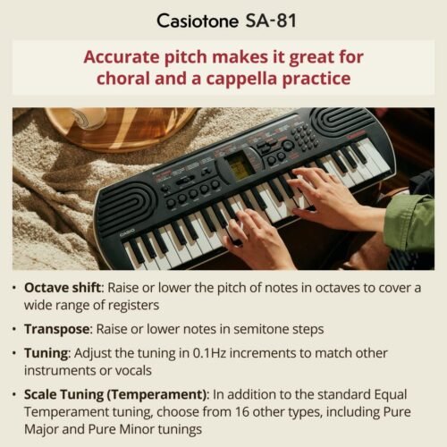 71UIVzdz1gL._SL1080_.jpg Casio SA-81 Casiotone 44 Keys Mini Keyboard With Adaptor -Black
