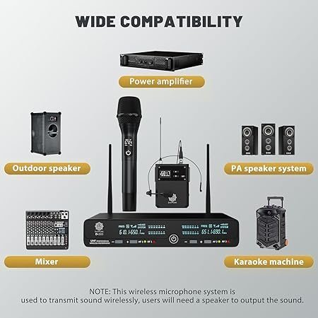Digimore D-395 HH UHF Wireless Microphone System with Dual Handheld Mics