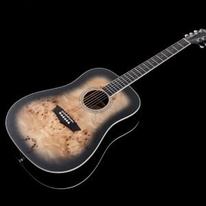 Washburn Deep Forest Burl 6 String Acoustic Guitar, Right, Black Fade (DFBDB)