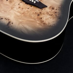 Washburn Deep Forest Burl 6 String Acoustic Guitar, Right, Black Fade (DFBDB)