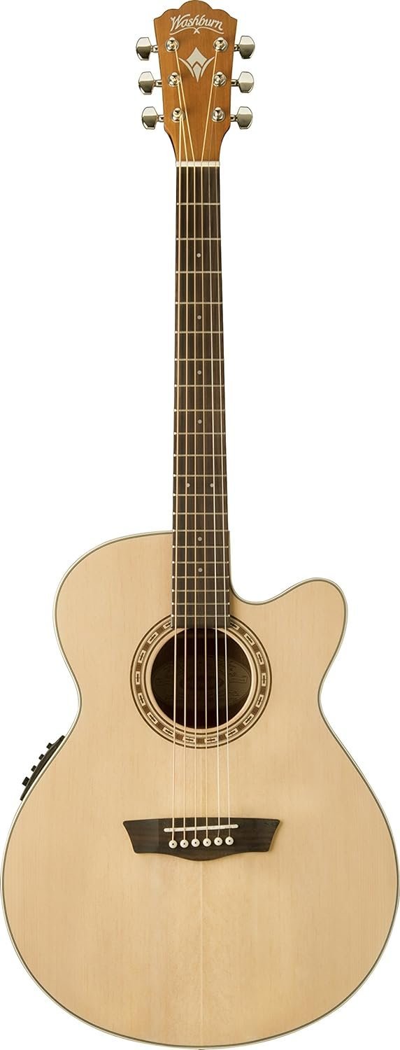 71gmXMUBxL._AC_SL1500_.jpg Washburn Harvest Series WG7SCE Acoustic-Electric Guitar, Natural Gloss