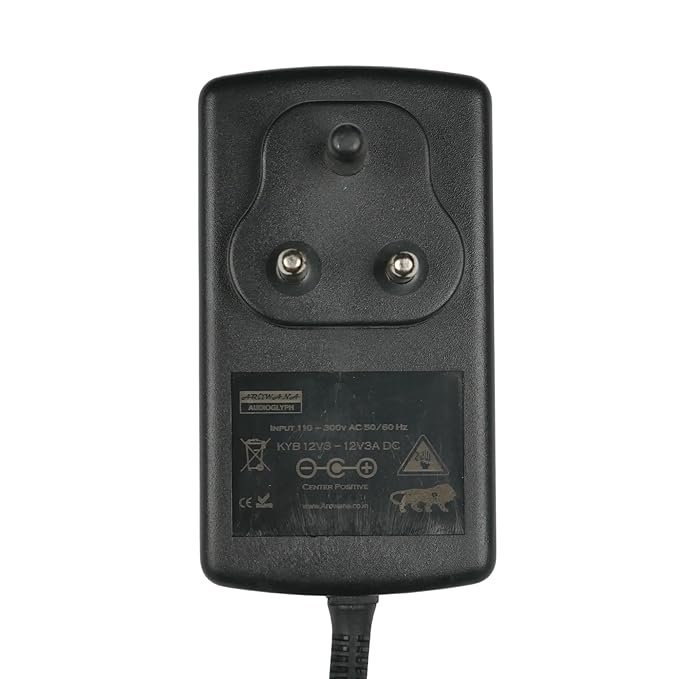 Arowana KYB12V3 Studio Grade 12V 3 Amp Center Positive Power supply for keyboards, synths, preamps & audio gear