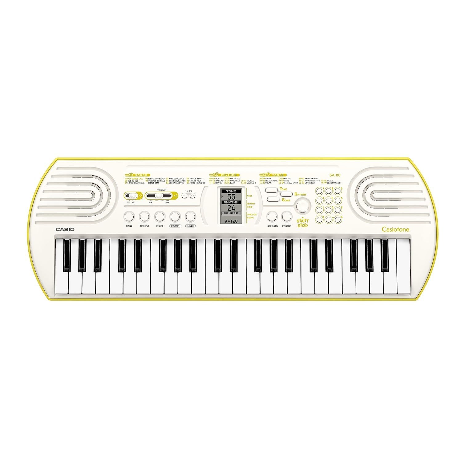 Casio SA-80 Casiotone 44-Keys Mini Keyboard With Adaptor - White