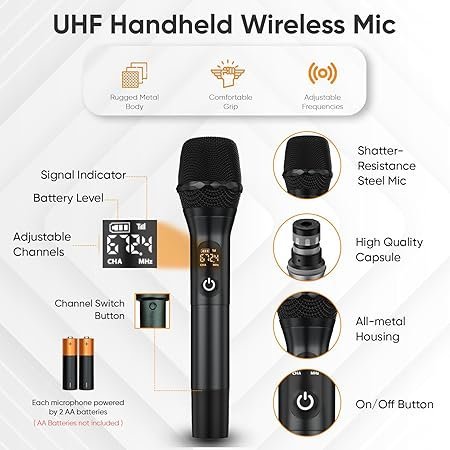 Digimore D-395 HL UHF Wireless Microphone System with Handheld & Lavalier Mic