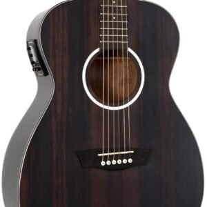Washburn 6 String Acoustic-Electric Guitar, Right, Striped Ebony (DFEFE)