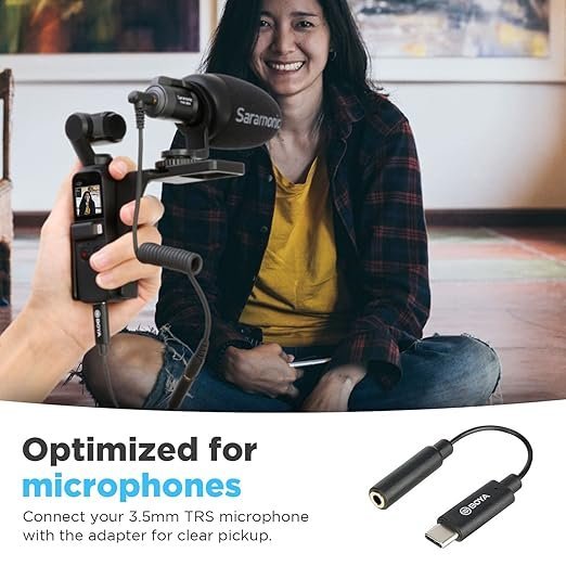 71lLQs5gzWS._SX522_.jpg Boya Mic BOYA BY-K6 3.5mm TRS Female to Type-C Male Audio Adapter for DJI OSMO POCKET