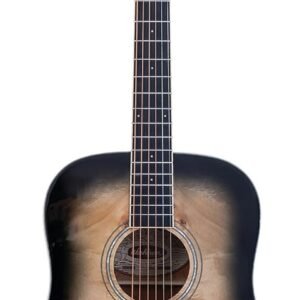 Washburn Deep Forest Burl 6 String Acoustic Guitar, Right, Black Fade (DFBDB)