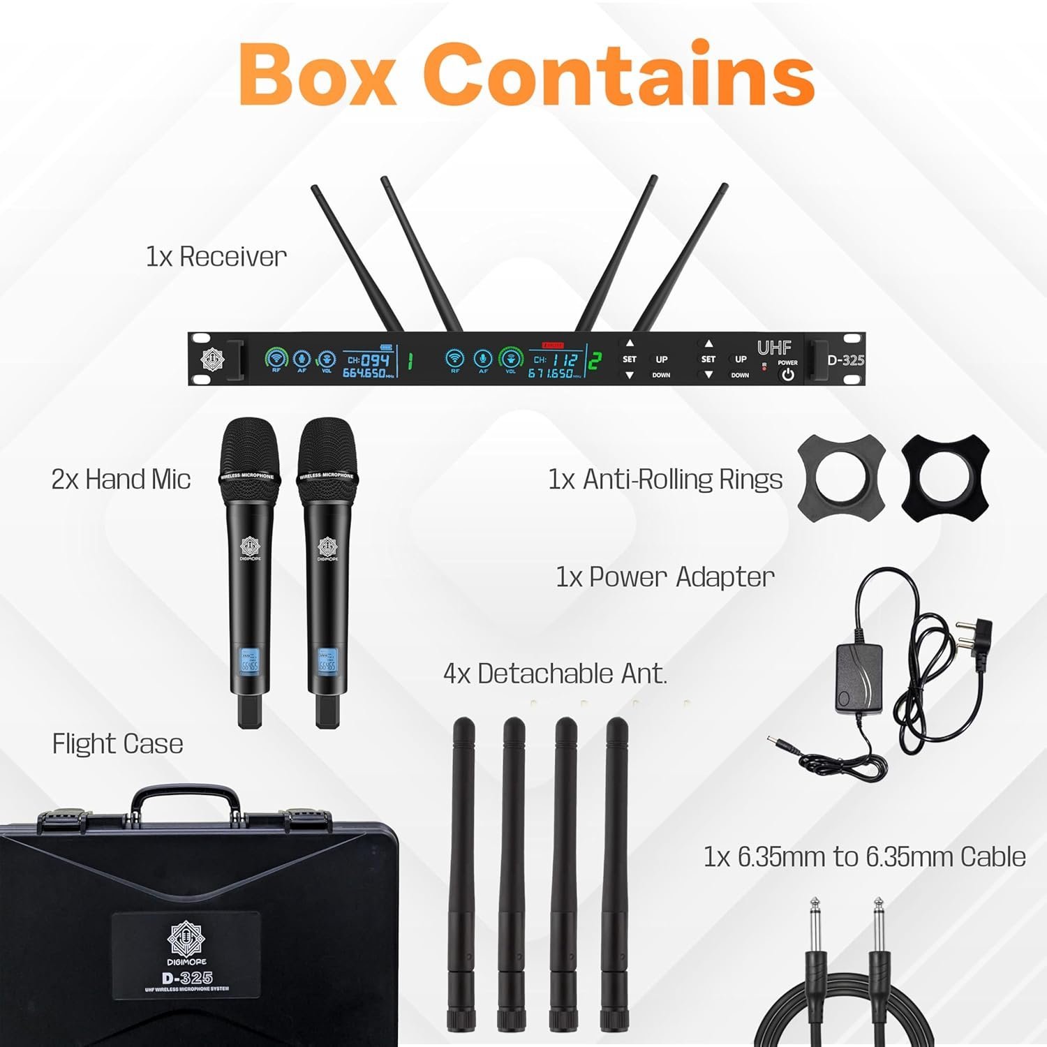 Digimore D-325 UHF Wireless Microphone System with True Diversity