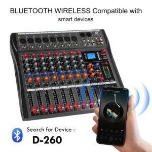 Digimore D 260 Professional 8 Channel Audio Mixer with USB & BT