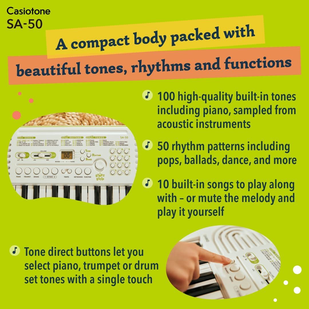 71qjjAwGIL._SL1080_.jpg Casio SA-50 Casiotone Mini Keyboard Black
