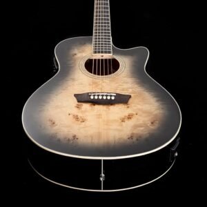 71qtrQnLvlL._AC_SL1500_.jpg Washburn Deep Forest Burl 6 String Acoustic-Electric Guitar, Right, Black Fade (DFBACEB)