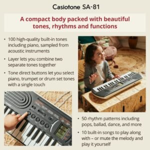 71r9PTbjg3L._SL1080_.jpg Casio SA-81 Casiotone 44 Keys Mini Keyboard With Adaptor -Black